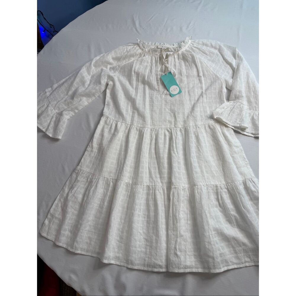 NWT Koy Resort White Tiered Cotton Gauze White Tunic Dress Cover Up Size Small